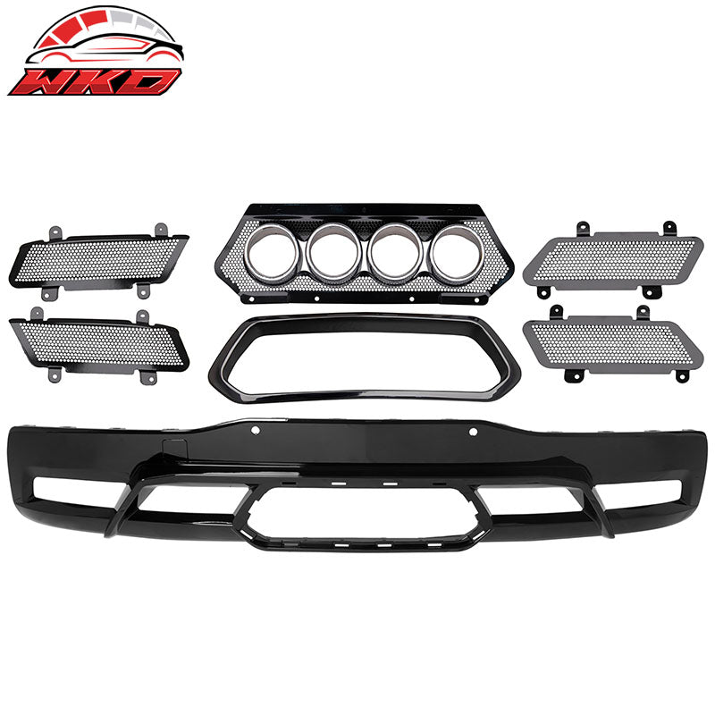 Wholesale 20-26 Chevy Corvette C8 Rear Diffuser Lip Silver Quad Exhaust Tip + Grille