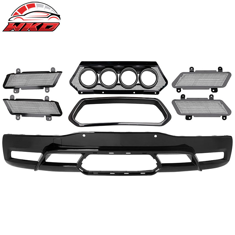 Fits 20-26 Chevy Corvette C8 Rear Diffuser Lip + Silver Quad Exhaust Muffler Kit