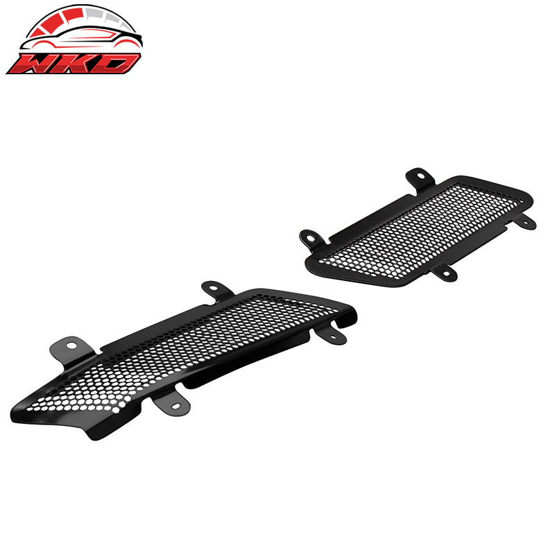 Fits 20-26 Chevy Corvette C8 Rear Diffuser Lip + Silver Quad Exhaust Muffler Kit