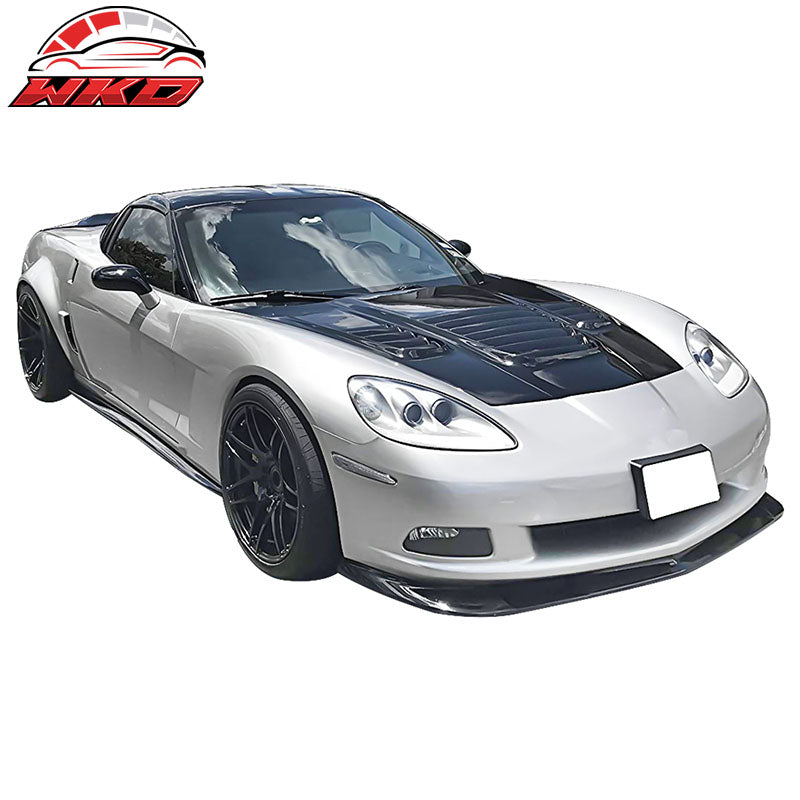 Fits 05-13 Chevy Corvette C6 Z06 ZL1 Style Matte Black Side Skirts - PP