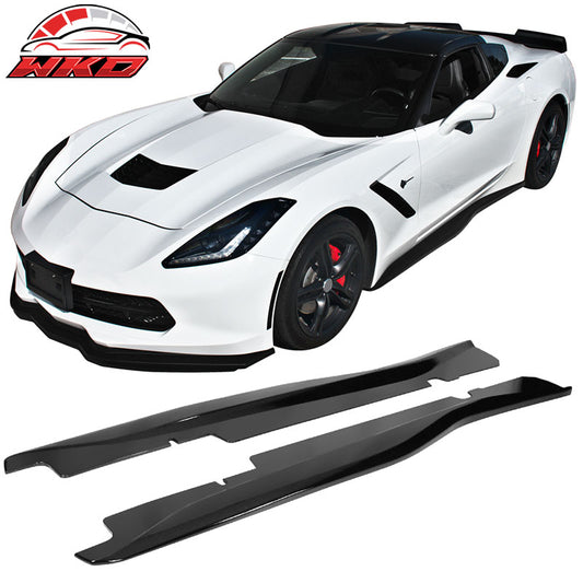 Wholesale 14-19 Chevy Corvette C7 Z06 Style 2PCS Side Skirts Panel ABS Gloss Black