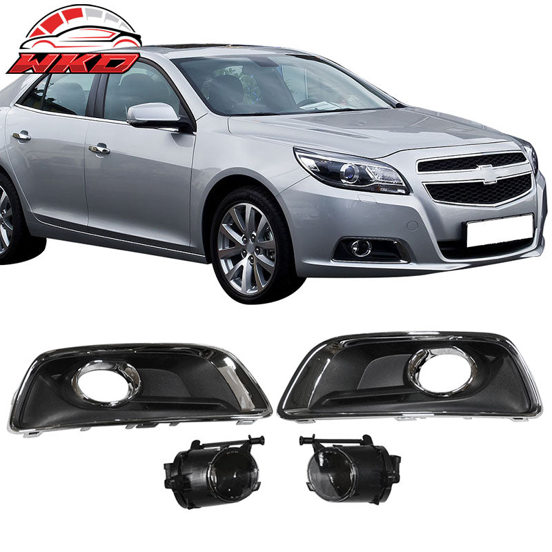 Fits 13-15 Chevy Malibu OE Fog Lights Lamps w/Switch + Bulbs + Cover accessories