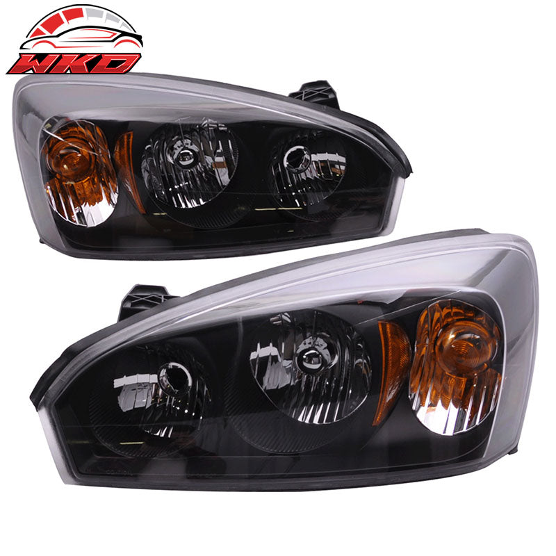 Fits 04-08 Chevy Malibu Headlights Lamp Black Clear Lens Amber Reflectors