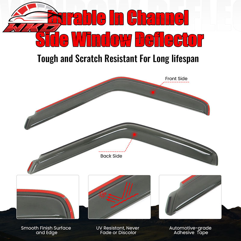 Fits 94-03 Chevy S10 Blazer GMC Sonoma Window Visors Vent Rain Guards In-Channel