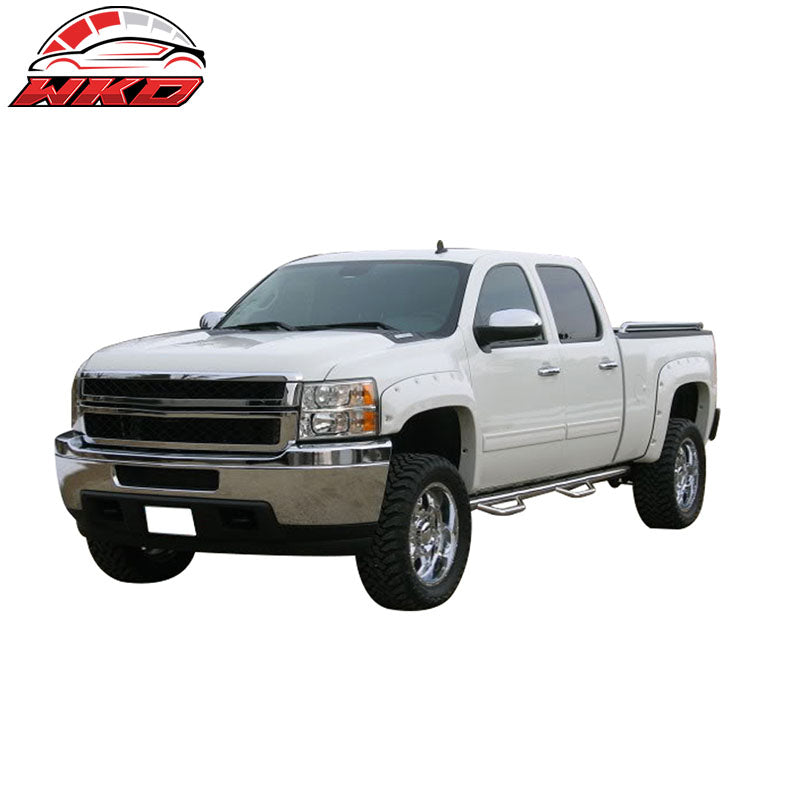 Fits 07-14 Silverado 1500 2500HD 3500HD Long Bed Pocket Rivet Matte Fender Flare