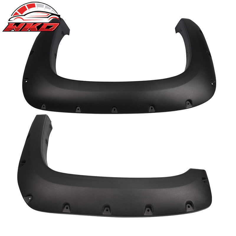 Fits 07-14 Silverado 1500 2500HD Long Bed Pocket Rivet Textured Fender Flares PP