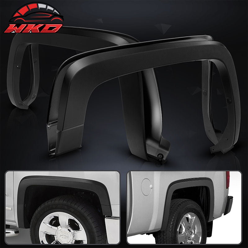 Wholesale 14-18 Chevy Silverado 1500 2500 HD OE Style Fender Flares PP Matte Black - Wikond Auto