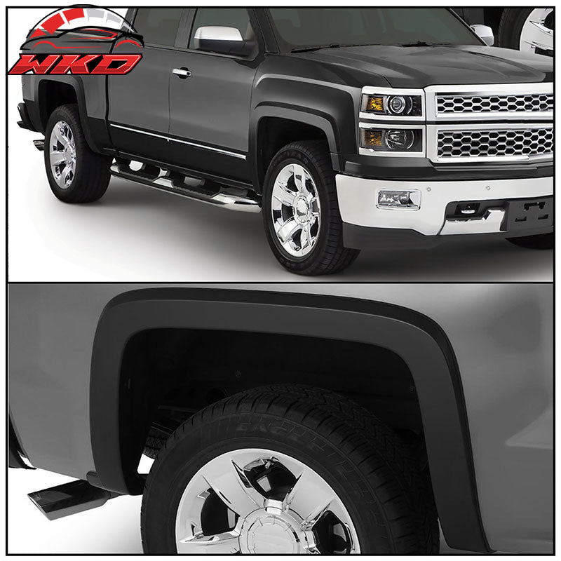 Wholesale 14-18 Chevy Silverado 1500 2500 HD OE Style Fender Flares PP Matte Black - Wikond Auto