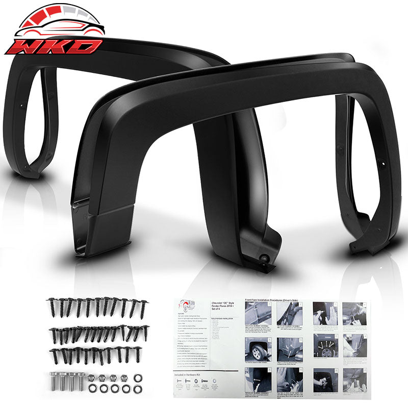 Wholesale 14-18 Chevy Silverado 1500 2500 HD OE Style Fender Flares PP Matte Black - Wikond Auto