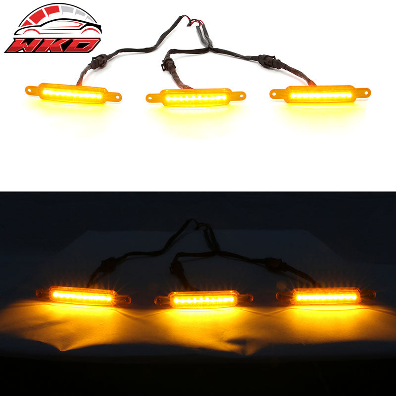 Fits Chevy Silverado GMC Sierra 1500 2500 3PC LED Grille Light W/Wiring Harness
