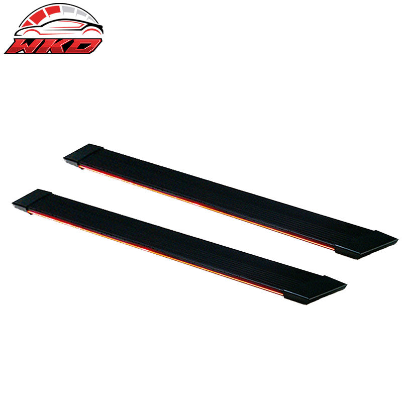 Fit 07-14 Silverado Sierra Double Cab Running Boards W/Amber LED Strip + Bracket