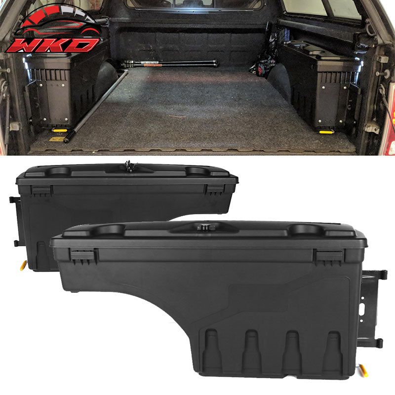 Fits 07-18 Silverado Sierra ABS Truck Bed Storage Box Toolbox Driver Passenger