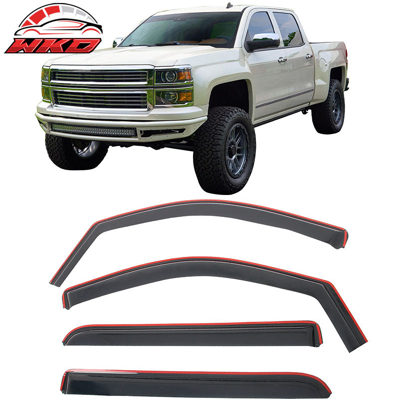 Wholesale 14-19 Silverado Sierra 1500 & 2500 3500 HD Crew Cab Window Visor In-Channel