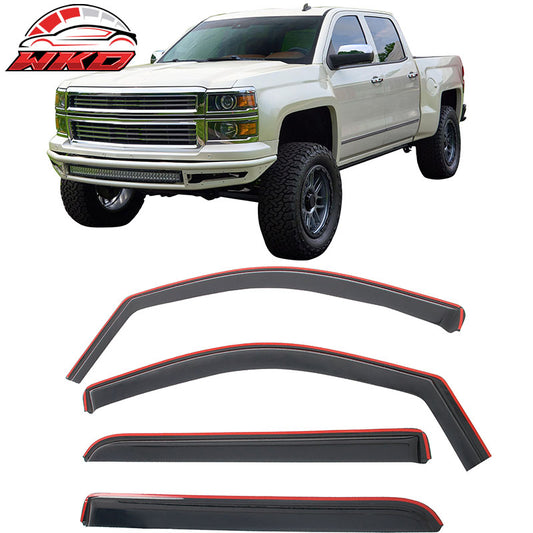 Wholesale 14-19 Silverado Sierra 1500 & 2500 3500 HD Crew Cab Window Visor In-Channel
