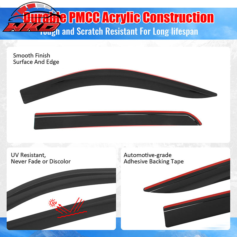 Fits 19-26 Chevy Silverado & GMC Sierra Crew Cab Low Profile Style Window Visors