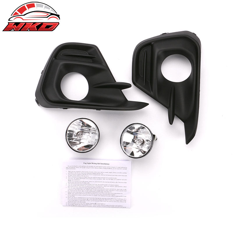 Fits 16-18 Chevrolet Spark OE Style Foglights Kit ABS Black Housing Clear Lens