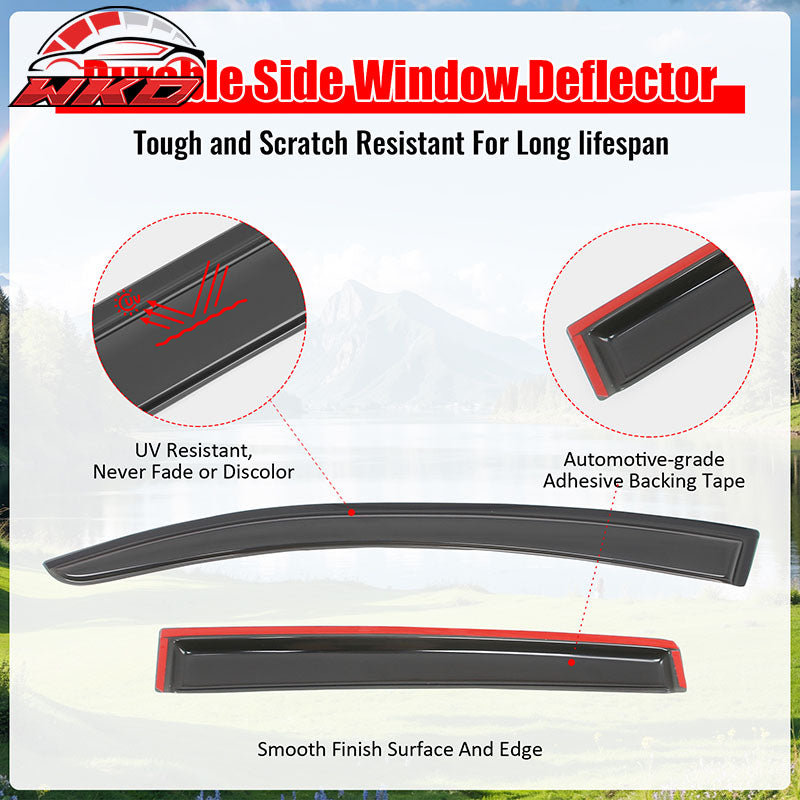 Fits 13-15 Chevy Spark Window Visors Acrylic Sun Guard Rain Deflector 4Pc Set