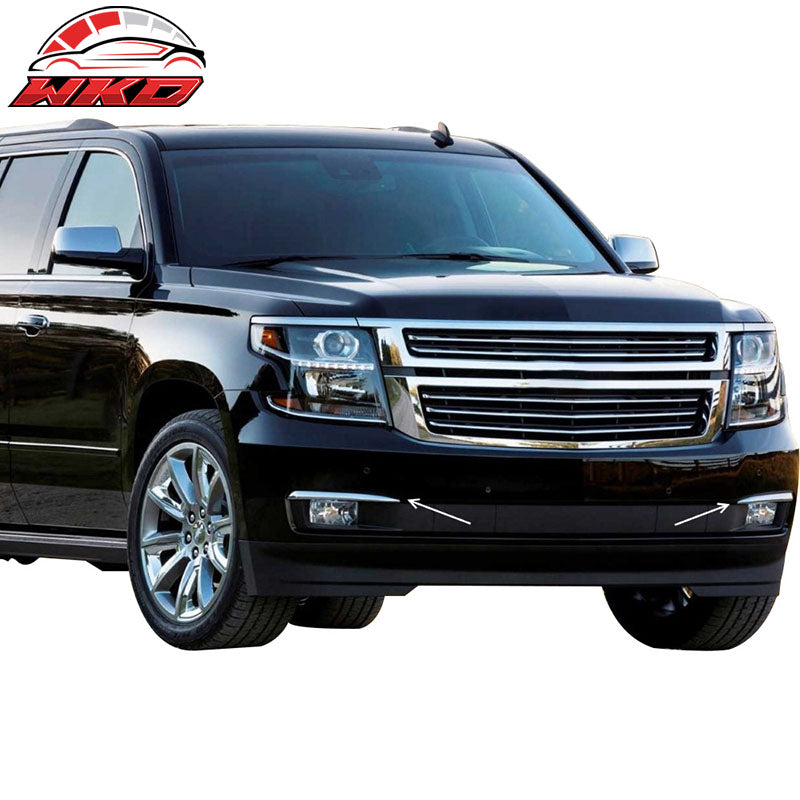 Fits 15-20 Chevy Suburban Tahoe Front Foglights Trim Pairs Chrome LTZ Trim