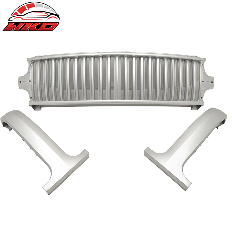 Fits 00-06 Tahoe Suburban 99-02 Silverado Silver Front Hood Bumper Grille ABS