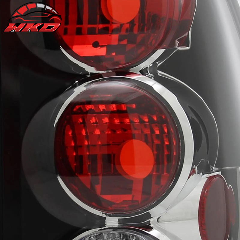 Fits 02-09 Chevrolet Trailblazer Tail Lights Lamps Black Housing Clear Lens Pair