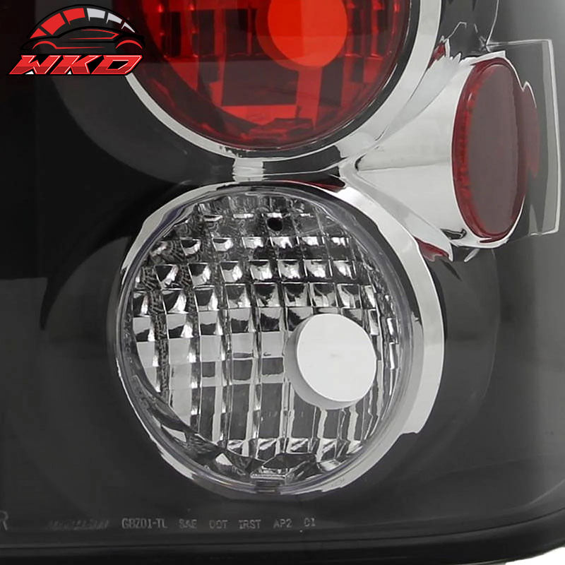 Fits 02-09 Chevrolet Trailblazer Tail Lights Lamps Black Housing Clear Lens Pair