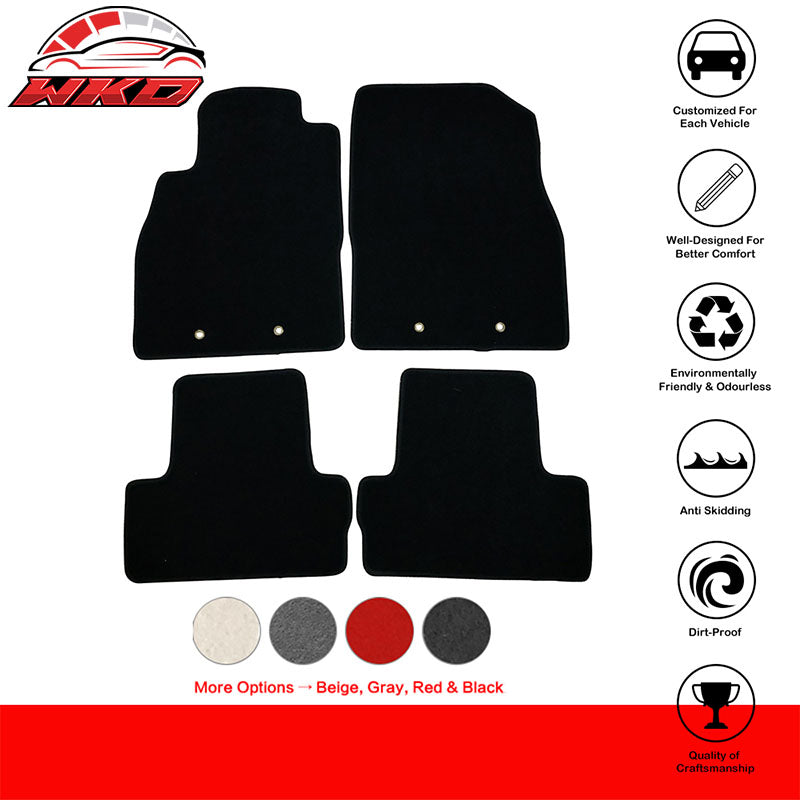 Fits 11-15 Chevrolet Volt Floor Mats Front & Rear Carpet 4PC Black Nylon
