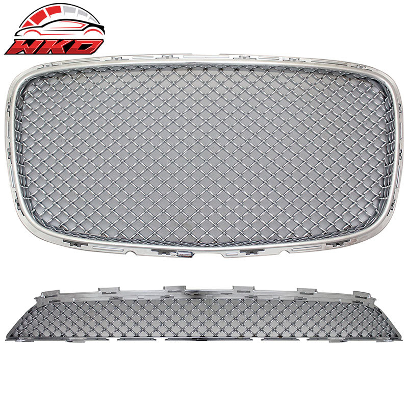 Wholesale 15-23 Chrysler 300 300C B Style Upper + Lower Grill Grille - Chrome