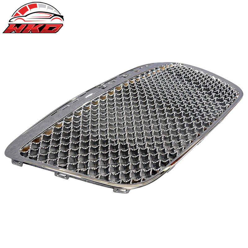 Fits 11-14 Chrysler 300 300C B Style Mesh Front Bumper Grille Guard Chrome ABS