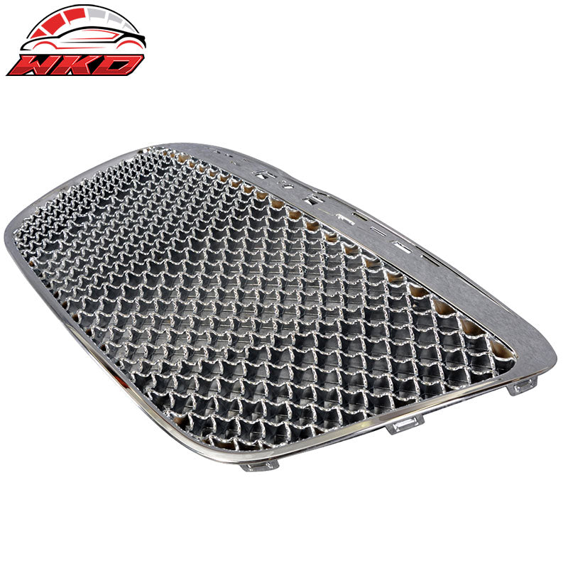 Fits 11-14 Chrysler 300 300C B Style Mesh Front Bumper Grille Guard Chrome ABS