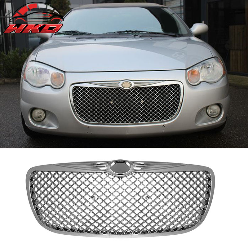 Grille Compatible With 2004-2006 CHRYSLER SEBRING | Baby B Style Chrome Front Bumper Hood Grill by IKON MOTORSPORTS | 20