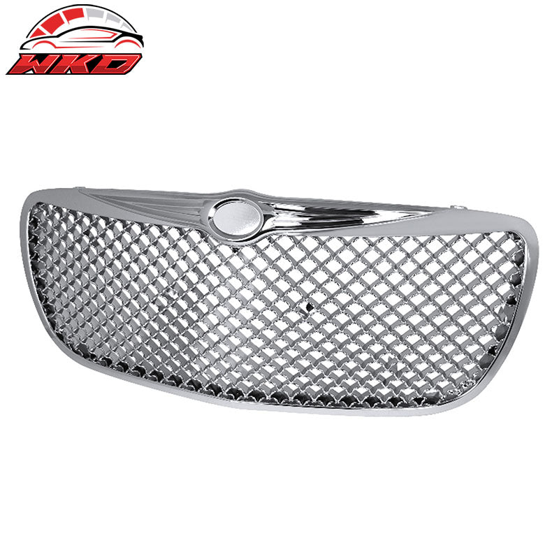 Grille Compatible With 2004-2006 CHRYSLER SEBRING | Baby B Style Chrome Front Bumper Hood Grill by IKON MOTORSPORTS | 20