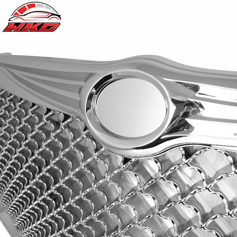Grille Compatible With 2004-2006 CHRYSLER SEBRING | Baby B Style Chrome Front Bumper Hood Grill by IKON MOTORSPORTS | 20