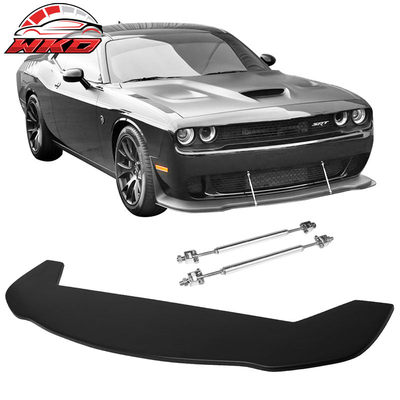 Fits 15-23 Dodge Challenger SRT Front  Lip Splitter W/ Rods & Hardware Unpainted