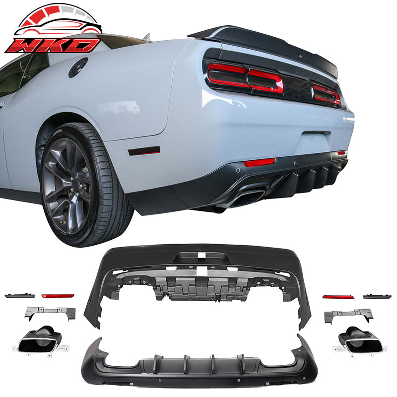 Fits 08-14 Challenger Front Rear Bumper w/ Lip + Demon Fender Flare +V2 Diffuser