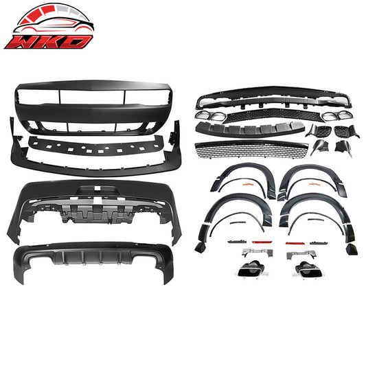 Wholesale 08-14 Challenger Front Rear Bumper w/ Lip + Demon Fender Flare +V3 Diffuser
