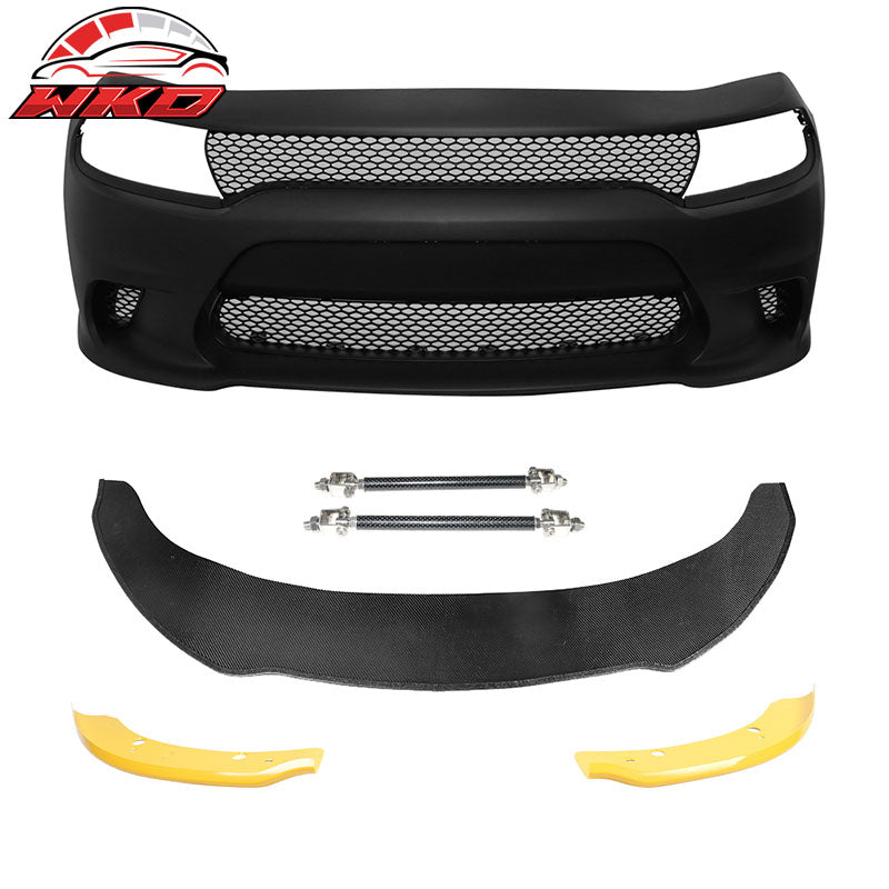 Wholesale 15-23 Dodge Charger SRT8 Hellcat Front Bumper Cover&Front Lip&Splitter Rod