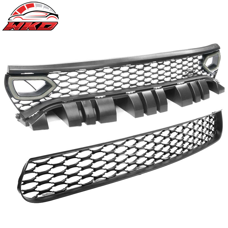 Fits 15-23 Dodge Charger Front Bumper Cover + Foglights + Grille w/ Lights