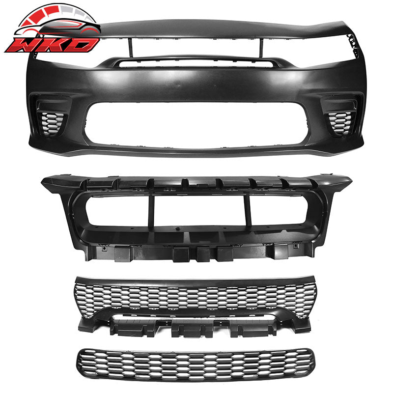 Fits 15-23 Dodge Charger Sedan 4Dr PP Front Bumper Cover W/Grille Foglight Cover