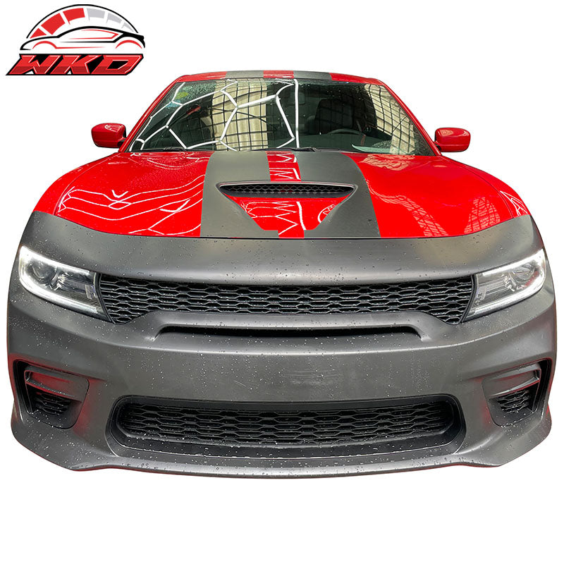 Fits 15-23 Dodge Charger Sedan 4Dr PP Front Bumper Cover W/Grille Foglight Cover