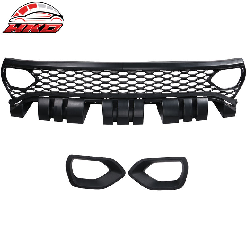 Fits 15-23 Dodge Charger Front Bumper + Foglights + Updated 2019 Style Grilles