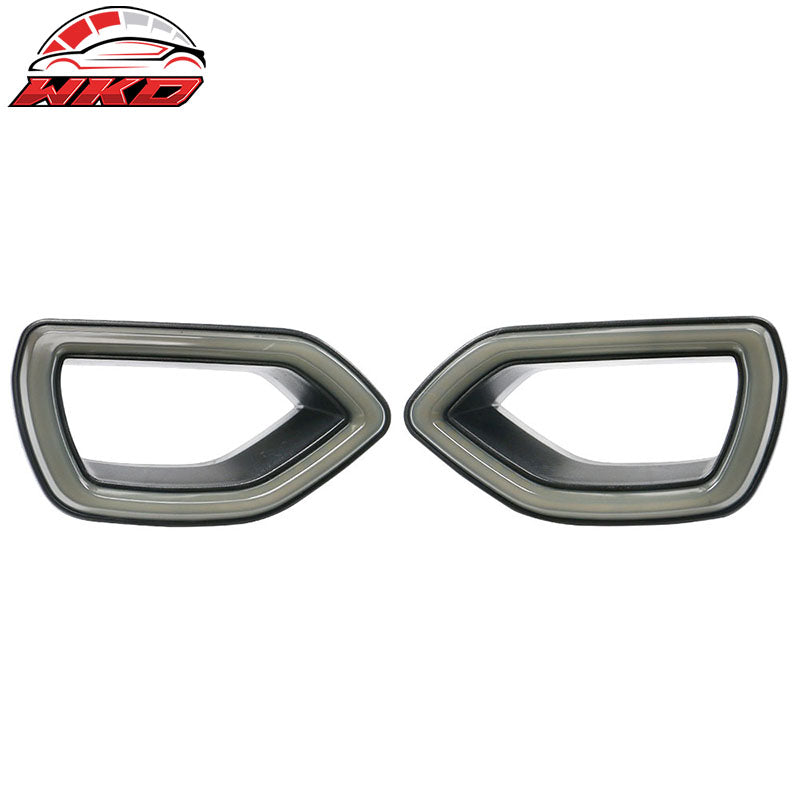 Fit 15-23 Dodge Charger SRT Scat Pack 2PC Smoke LED DRL Bezel Grille Lights Lamp