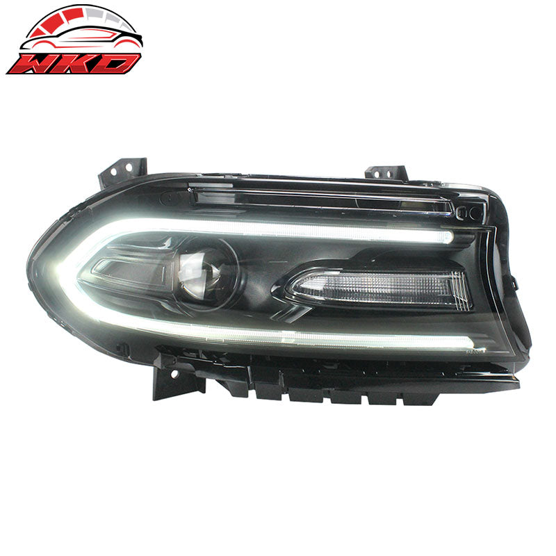 Fits 15-23 Dodge Charger Sequential Indicator LED DRL Projector Headlights Pair