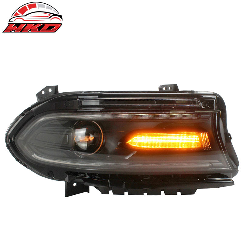 Fits 15-23 Dodge Charger Sequential Indicator LED DRL Projector Headlights Pair