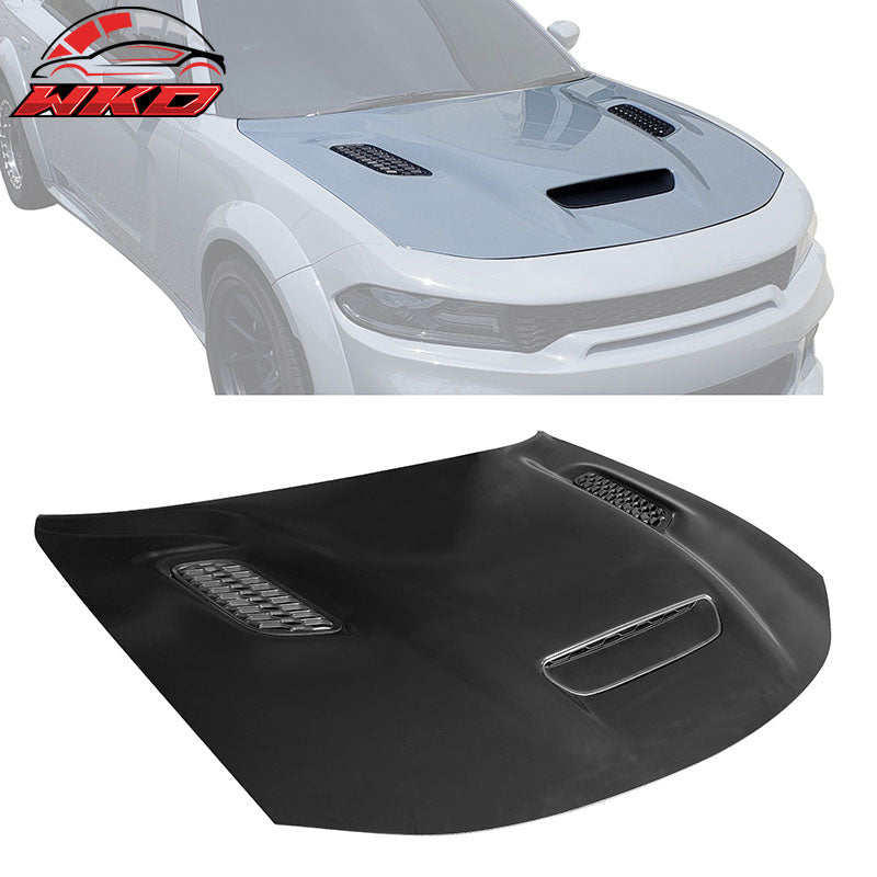 Fit 15-23 Dodge Charger Aluminum SRT Hellcat Redeye Widebody Style Hood Panel