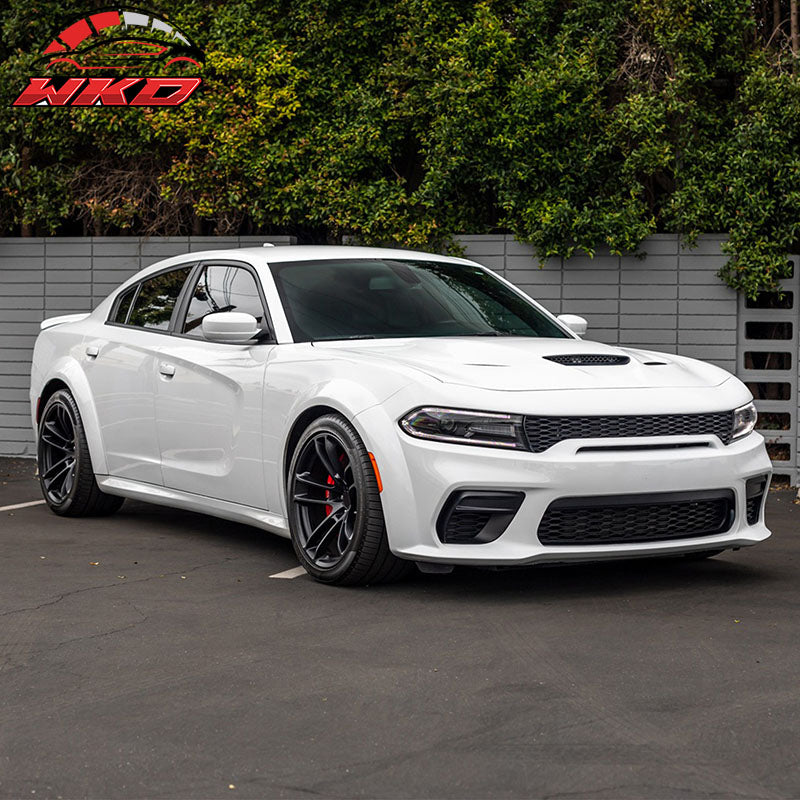 Fits 15-23 Dodge Charger Widebody Whole Bumper Side Gloss Black Diffuser Kits