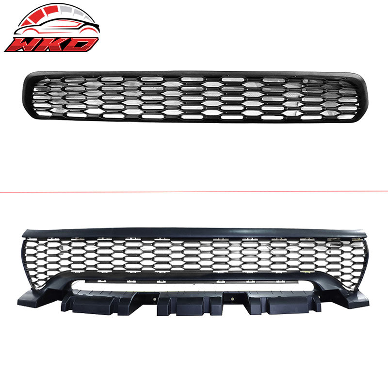 Fits 15-23 Dodge Charger Widebody Whole Bumper Side Gloss Black Diffuser Kits