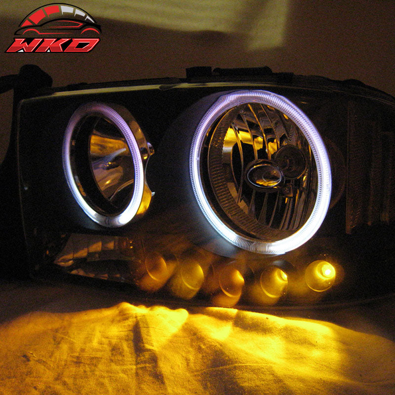 Fits 98-04 Dodge Durango Dakota CCFL Halo Headlights Black