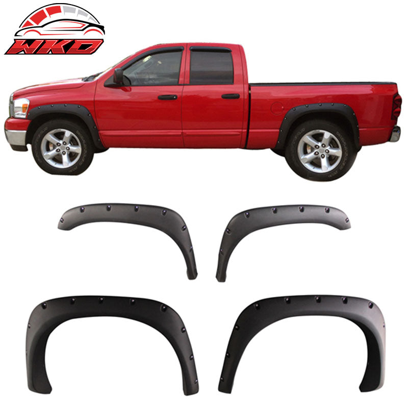 Fits 02-08 Ram 1500 2500 3500 Pocket Rivet Style Fender Flares Wheel Cover - PP