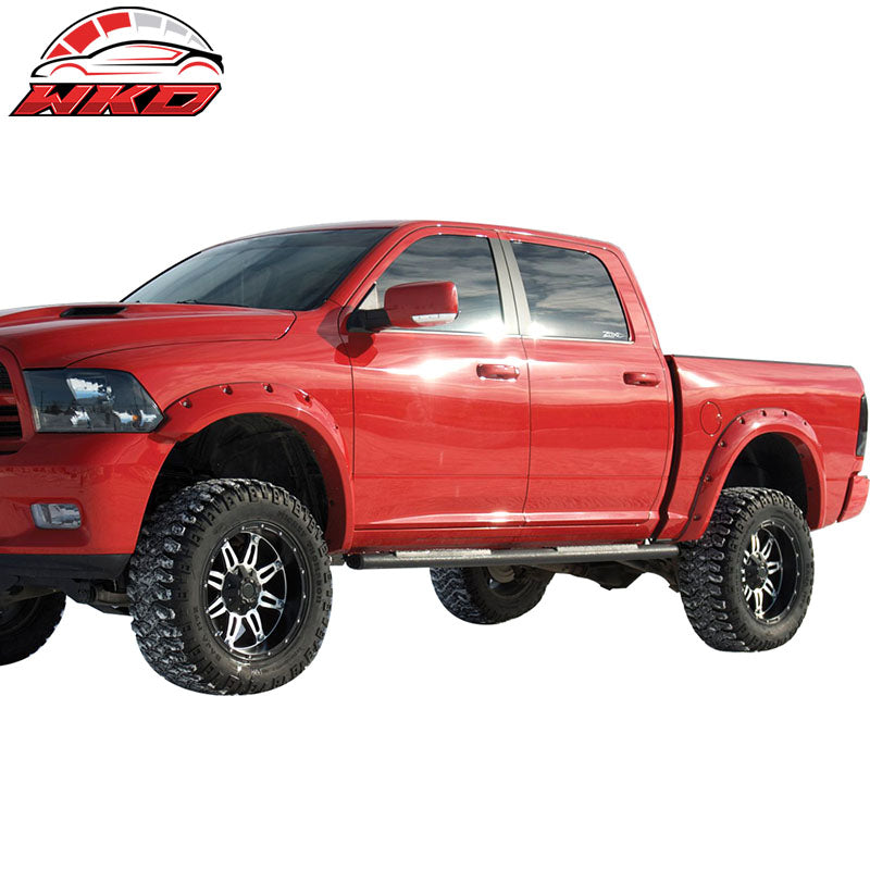 Fits 09-18 Dodge Ram Pocket Rivet Style Fender Flares PP Smooth