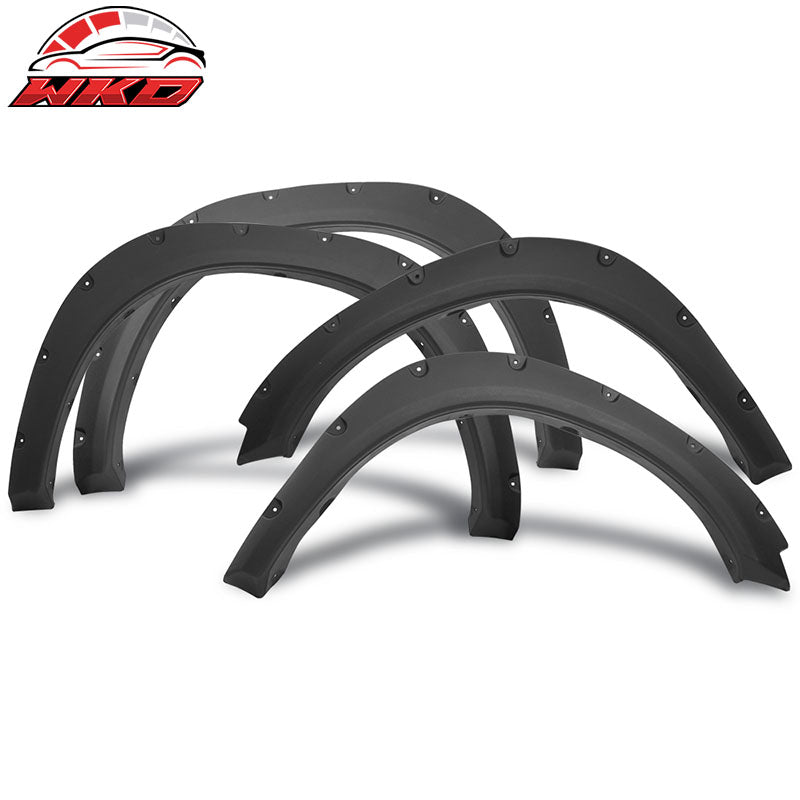 Fits 09-18 Dodge Ram 1500 Pocket Rivet Style Fender Flares Textured Black PP